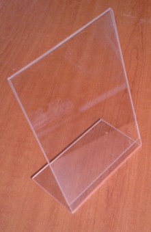 Plexi döntött asztali laptartó laptok menütartó plakáttartó A/5 (ORSI)