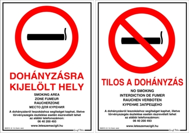 Dohányzásos csomag 3 matrica szett (hivatalos 5 nyelvű)