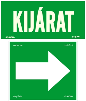 Menekülési nyilak kijárat csomag 3 fluor utánvilágító matrica szett