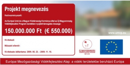 ÚMVP nagy projekt tábla infrastrukturális beruházáshoz
